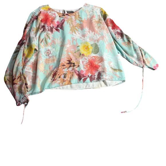 VINCE CAMUTO Vibrant Watercolor Flowers Blouse Size XL - Picture 1 of 7